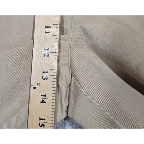 Lauren Ralph Lauren Khaki Pants Flat Front Preppy Dress Pockets All Cotton Sz 14 - Picture 6 of 13